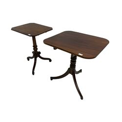 Two 19th century mahogany tilt-top wine tables (W66cm, H73cm, D58cm & W53cm, H73cm, D47cm)