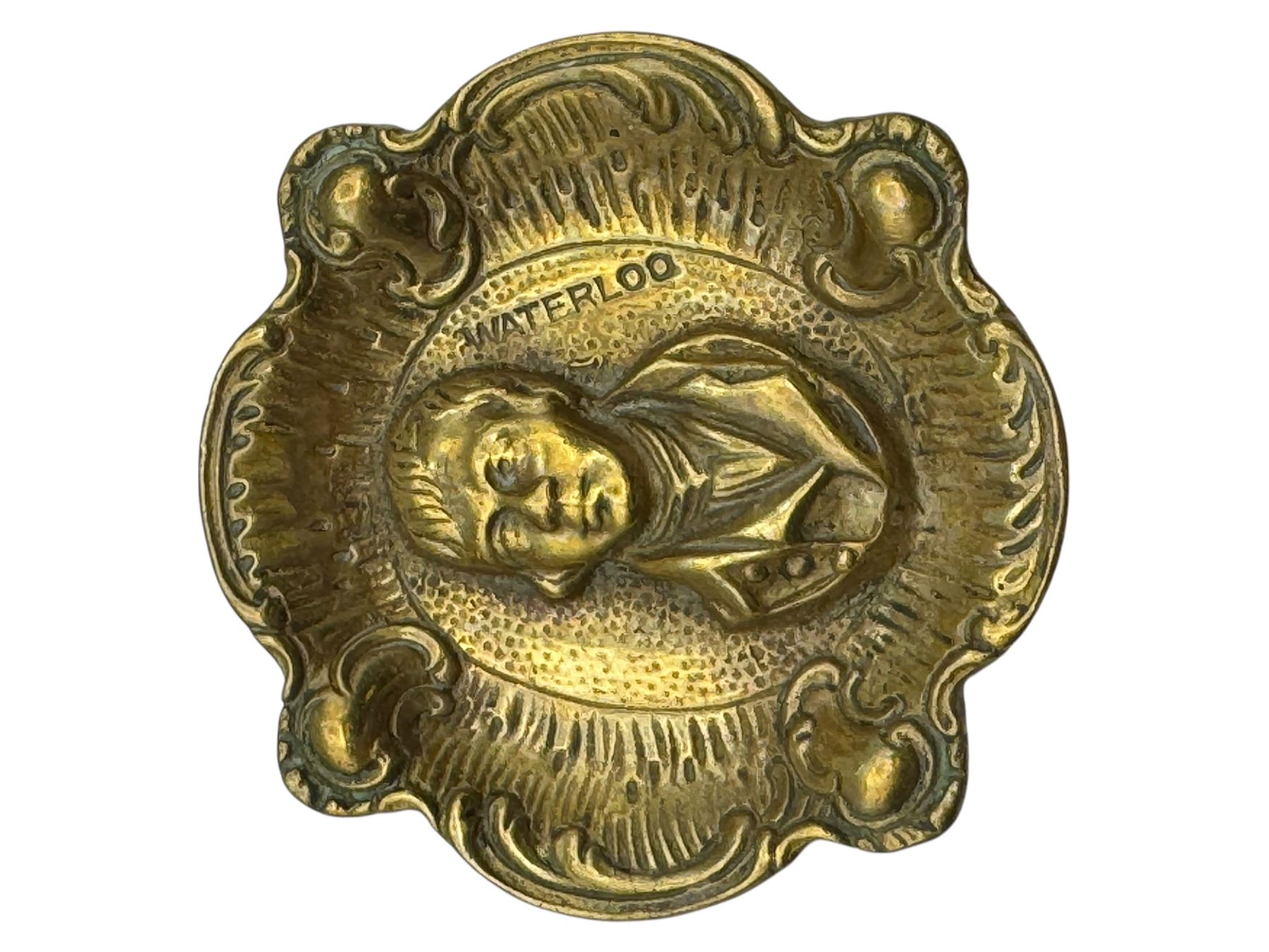 Waterloo Relics musket ball from the Waterloo battlefield with printed certificate, together with Waterloo brasses etc