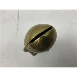 Brass money box in the form of Humpty Dumpty, H14.5cm