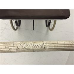 Marmet coach built 1964 pram, with detachable body, brown coachwork and hood, L118cm, H113cm