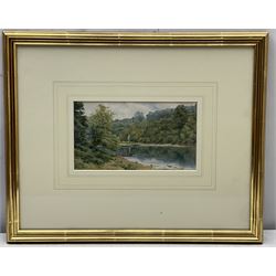 George Richard Lane Fox (1st Baron Bingley) (British 1870-1947): 'The Lake at Wothersome', watercolour unsigned, labelled verso 13cm x 22cm; Joan Ridout (British 20th century): 'Thorn Trees on Dartmouth', watercolour signed 22cm x 32cm; English School (20th century): Tree Landscape, watercolour signed with monogram 25cm x 35cm (3)