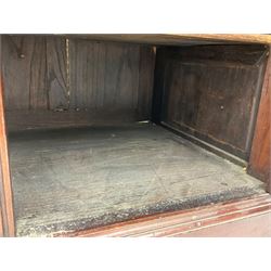 The Shannon Limited - late Victorian walnut filing cabinet, fitted with twenty-four small filing drawers, each with brass handle with label holder, fluted uprights, double cupboard below enclosed by two panelled doors, on turned feet, with brass plaque inscribed 'The Shannon, Limited, Ropemaker St. London, E.C.'