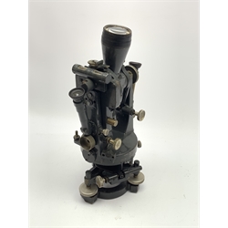 Ex-military theodolite by Cooke, Troughton and Simms York England with grey lacquered finish and impressed broad arrow mark, serial no.38059, pat. no.288416, H28cm, uncased