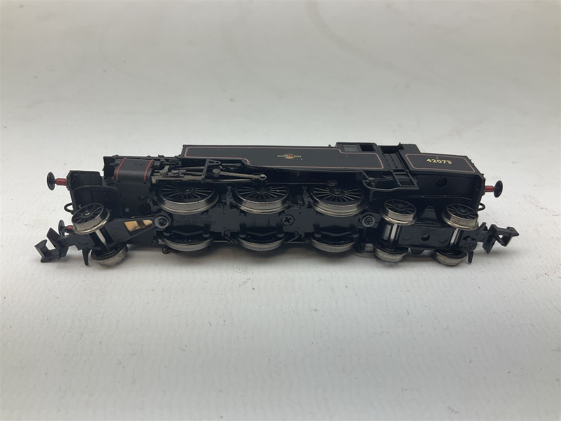 Graham Farish by Bachmann 'N' gauge - Class 4F 0-6-0 locomotive no.43875, Class 3F 0-6-0 'Jinty' locomotive no.47314, Fairburn 2-6-4 tank locomotive no.42073 and Standard Class 4MT 2-6-4 locomotive no.80119 (4)