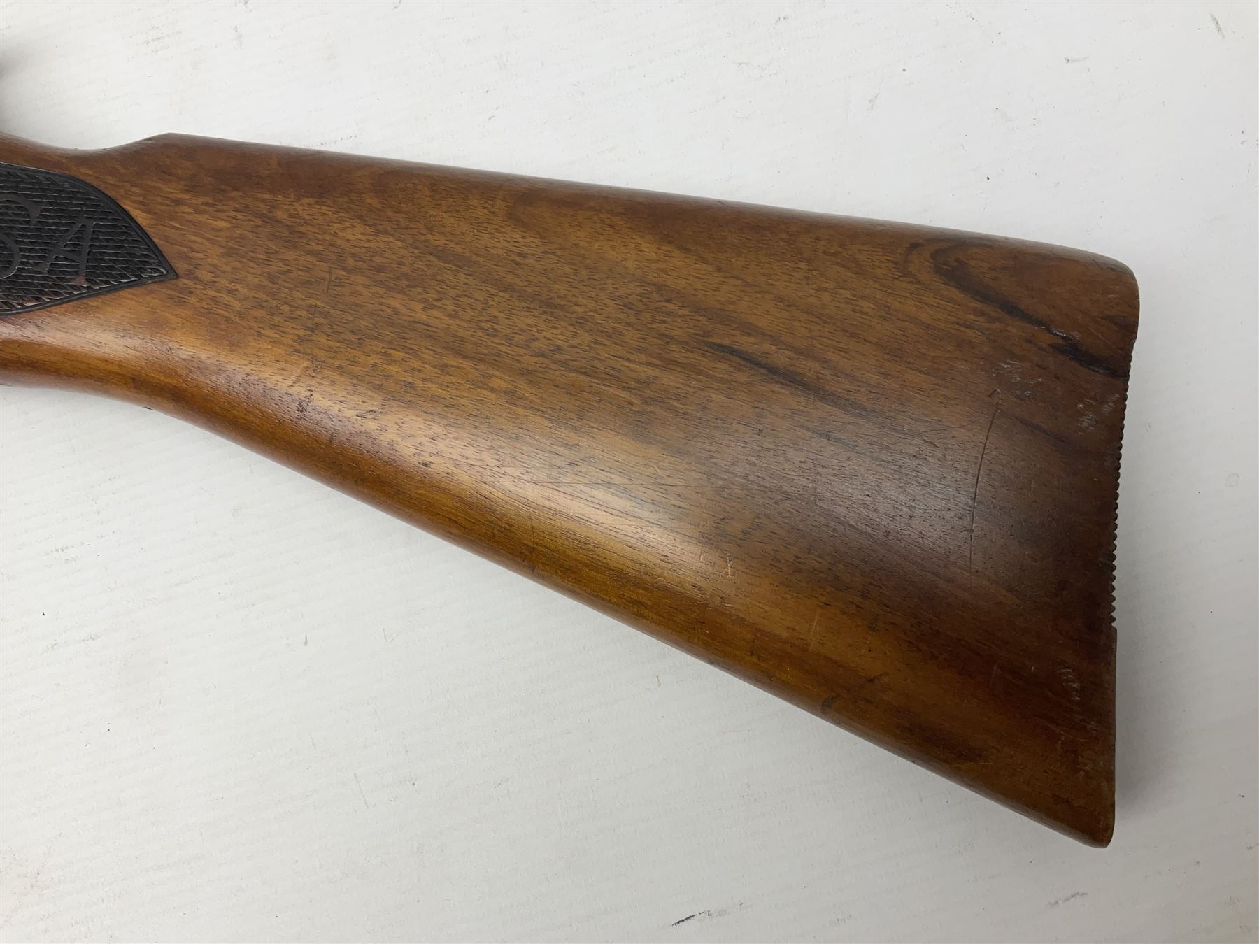 Early 20th century BSA Standard .177 Cal. Air Rifle (No.1), early A prefix number A67, with blued finish, top-loading, push-button underlever action, walnut semi-pistol grip stock with chequered BSA logo L101cm overall; with contemporary canvas case; NB: AGE RESTRICTIONS APPLY TO THE PURCHASE OF AIR WEAPONS.