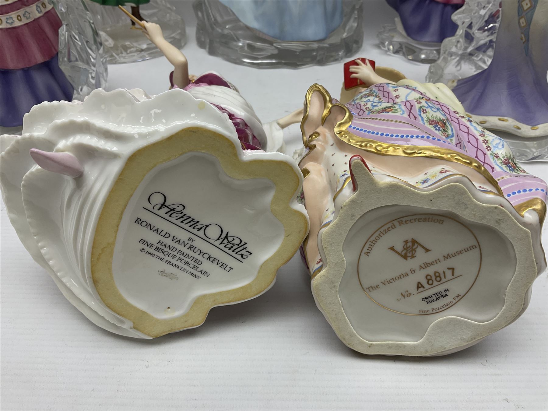 Eight Franklin Mint figures, including Sleeping Beauty, Vienna Waltz, Princess of Glass Mountain, Princess of the Ice Palace etc 