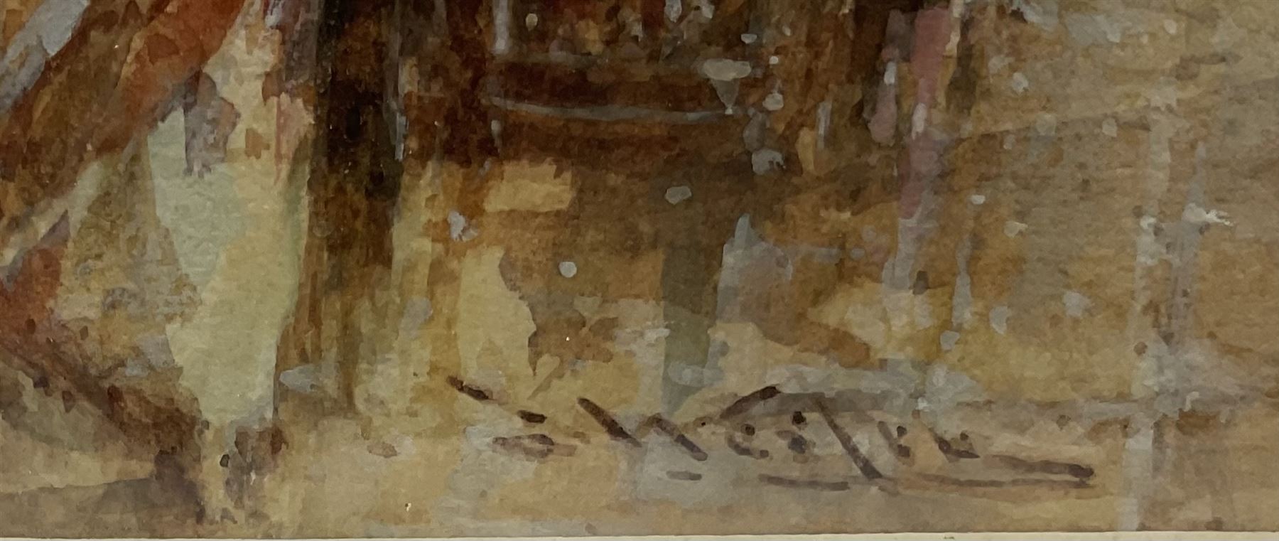 Stephen Frank Wasley (British 1854-1930): Awaiting the Boat's Return Whitby, watercolour signed 24cm x 34cm