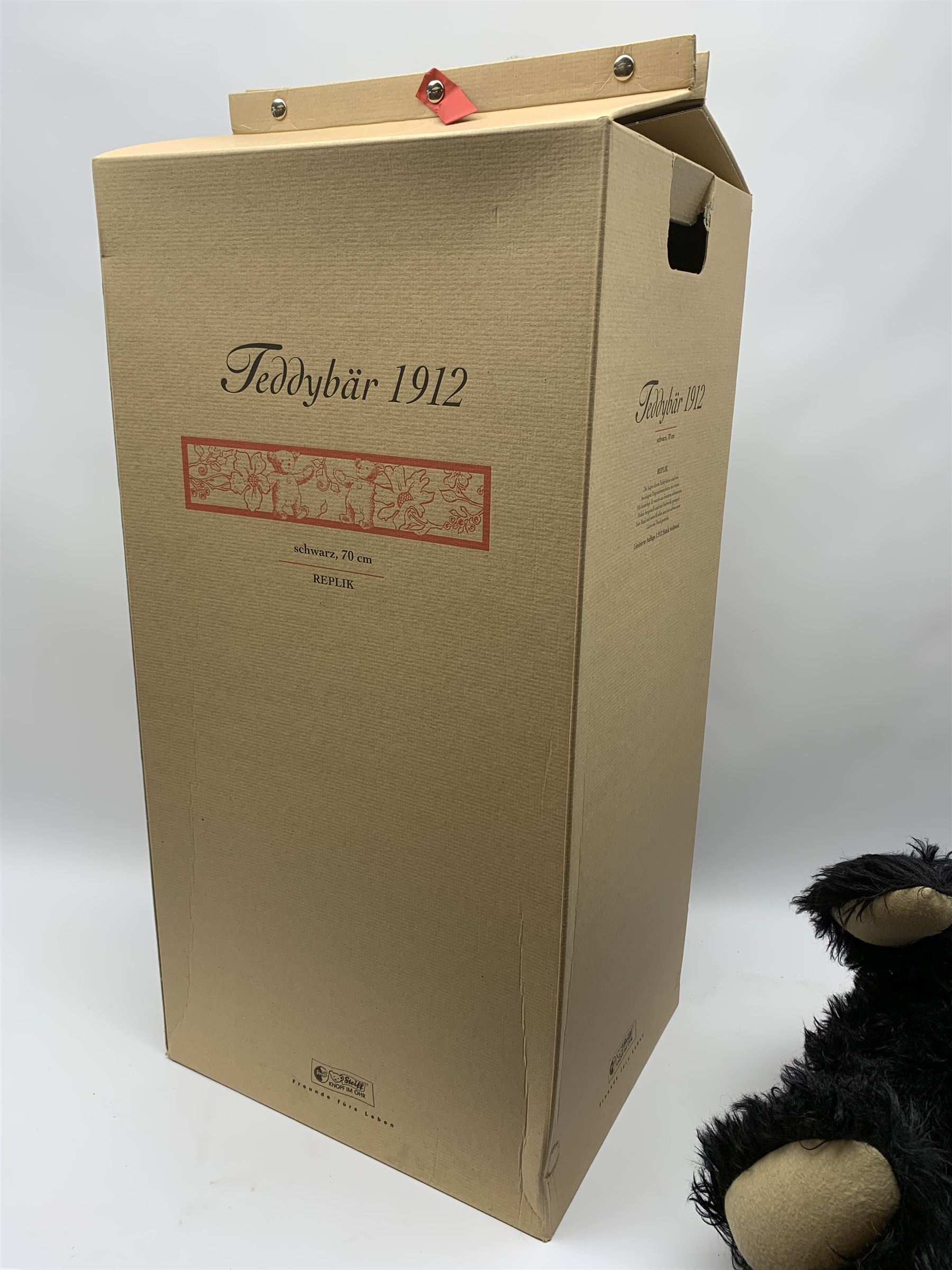 Steiff 2003 limited edition 'Teddy Bear 1912' Titanic commemorative black memorial bear, No.1816/1912, H27.5