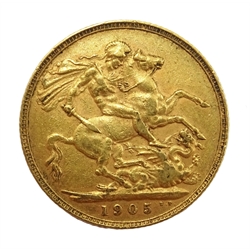  1905 gold full sovereign   