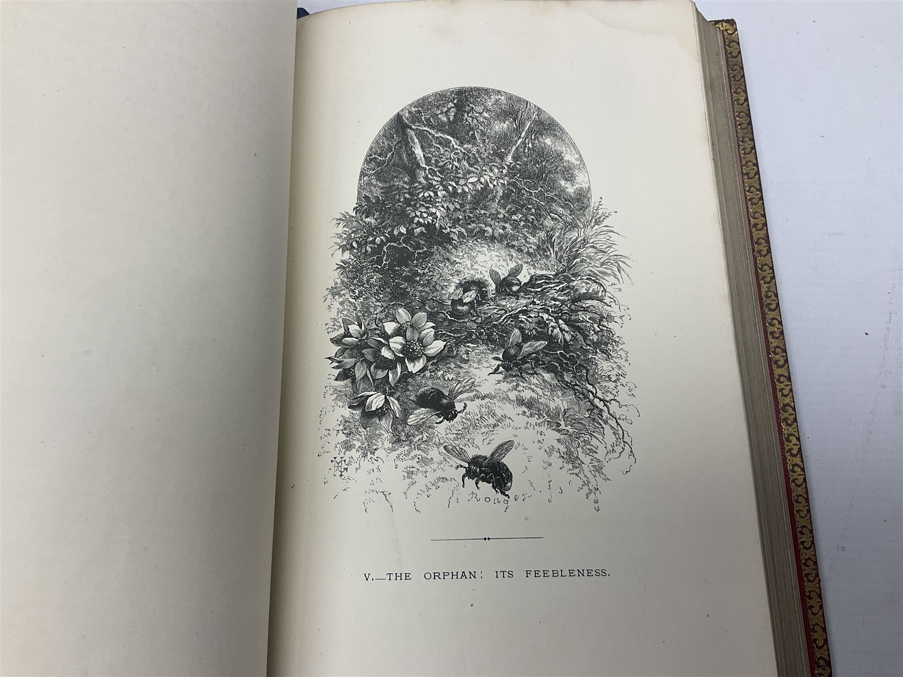 Jules Michelet (French 1798-1874): The Insect, with illustrations by Giacomelli, pub. T. Nelson and Sons, Paternoster Row, Edinburgh and New York, 1875, together with Edward Callow: The Phynodderree and Other Legends of the Isle of Man, with illustrations by W.J. Watson, pub. J. Dean and Son, Fleet Street, E.C, George Dodd: Metals British Manufactures, pub. Charles Knight and Co, Ludgate Street, 1845, WWI Imperial Army Series Musketry, pub. John Murray, Albermarle Street, 1915, Laurence Echard (1670–1730): The Roman History From the Settlement of the Empire by Augustus Caesar, To The Removal of the Imperial Seat by Constantine the Great Containing the Space of 355 years, vol. 2, printed by T.H. for M. Gillyflower, J. Tonson in Fleet Street, H. Bonwick in St. Paul's Church-yard and R. Parker in Cornhill, 1698, bound in leather (5)
