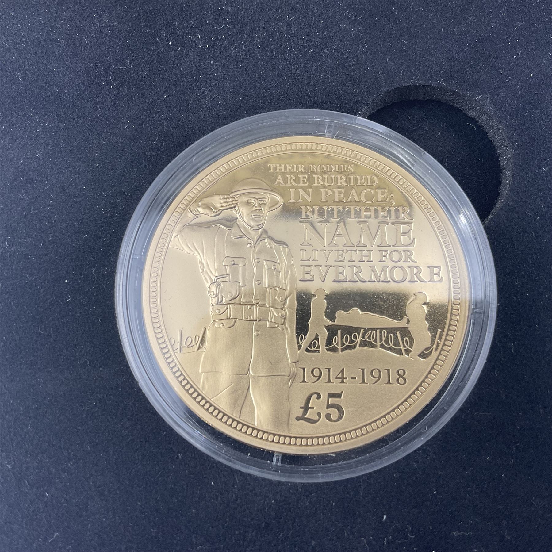 Queen Elizabeth II Bailiwick of Jersey 2014 'The Centenary of the First World War' gold proof five pound coin, cased with certificate