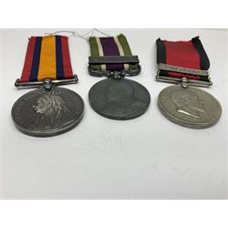 Seven copies of early medals - Waterloo, Crimea, Mediterranean, China 1900, Victoria Cross, Natal Rebellion and Tibet 1903-4; all with ribbons (7)