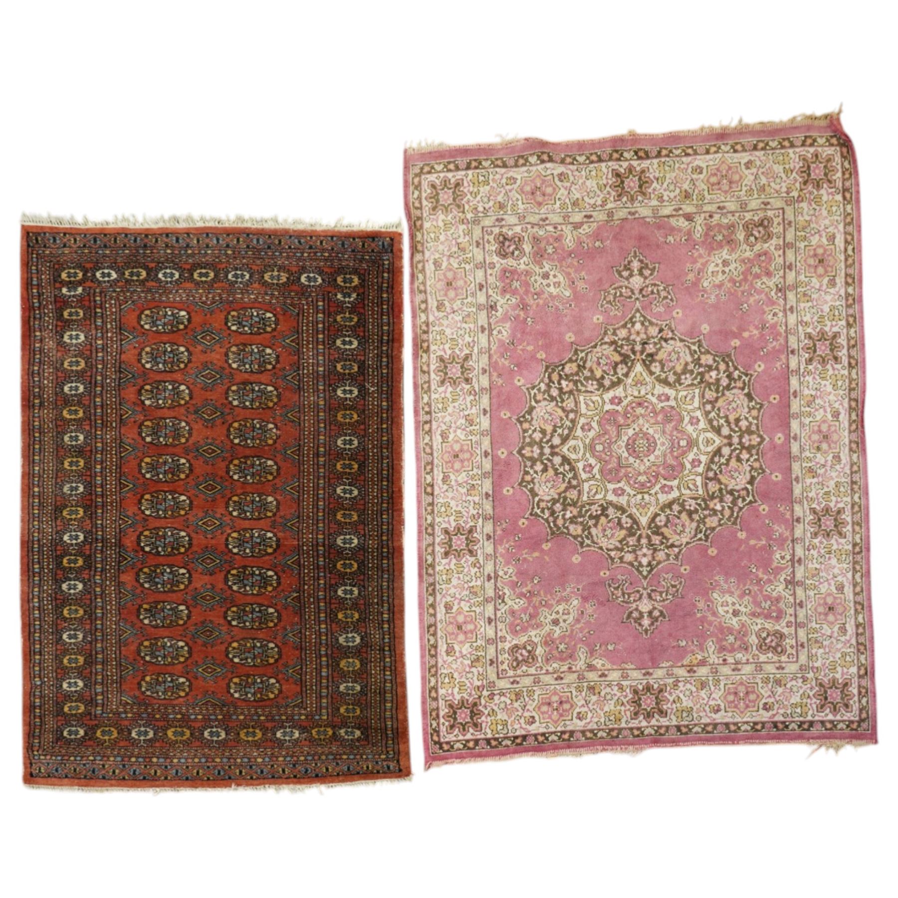 Pakistani Bohara hand-knotted rug, 156x196cm and a Chinese Persian style rug, 168x113cm, (2)