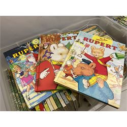 Sixty-eight Rupert Bear Annuals; almost complete run 1954 - 2016, lacking 1960/73/74; some duplicates/triplicates; together with a Wedgwood Rupert Bear Collector's plate (69)