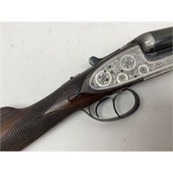 SHOTGUN CERTIFICATE REQUIRED - Spanish Laurona 12-bore double barrel side-by-side sidelock ejector sporting gun with 70cm (27.5