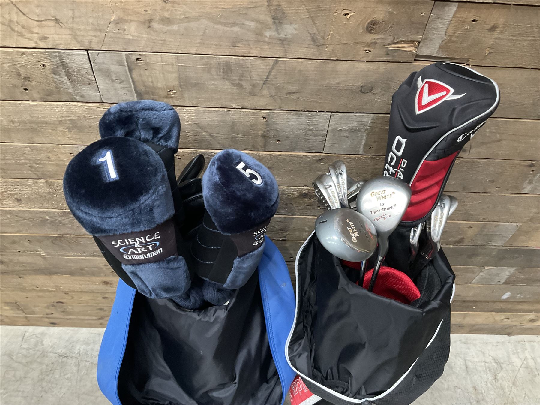 Two sets of golf clubs maruman and adidas