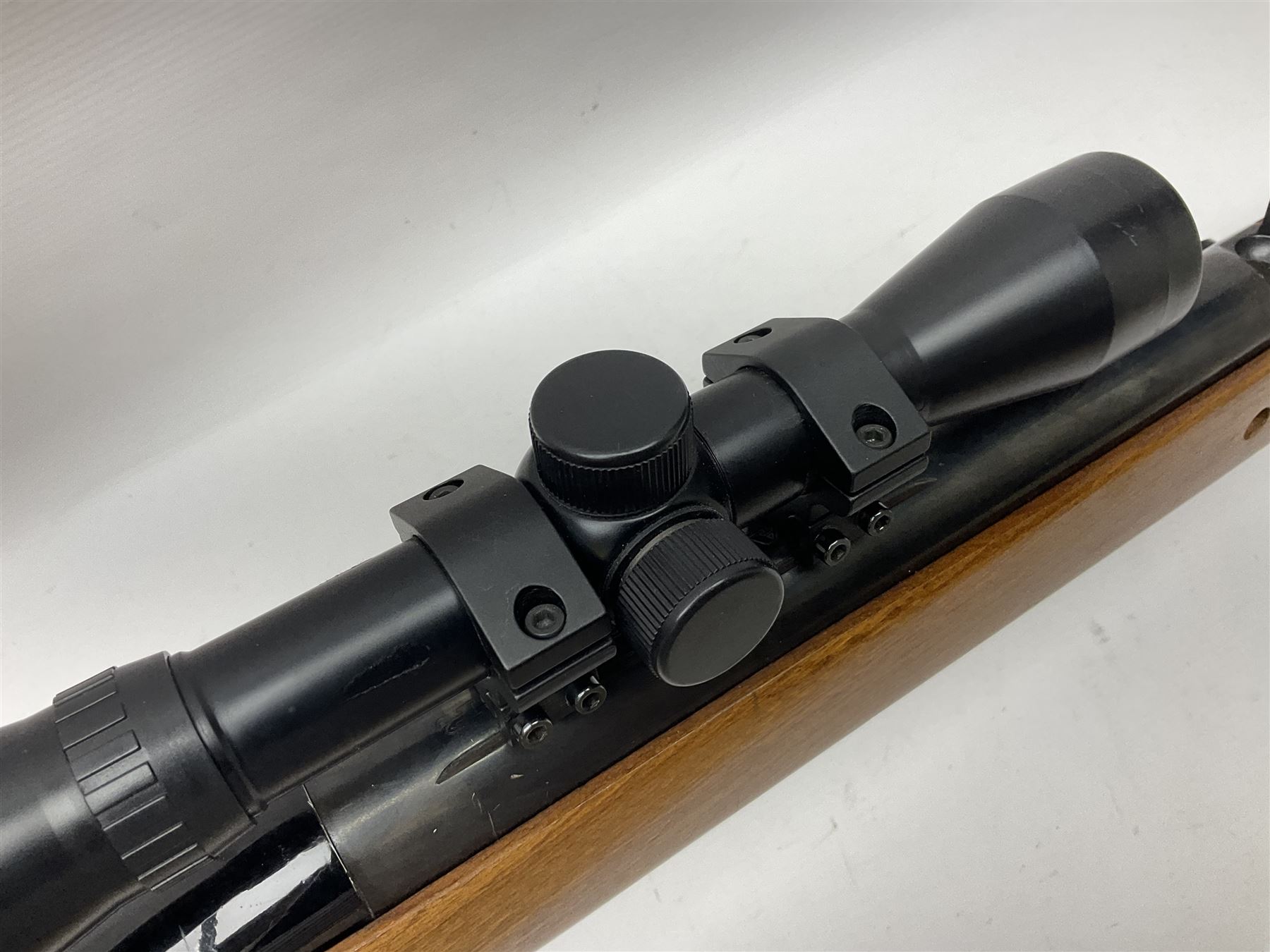 BSA 22 caliber air riffle with telescopic sight, in Fambeau hard case
