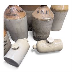 Ten Stoneware Flagons, from Scarborough, Darlington and other places