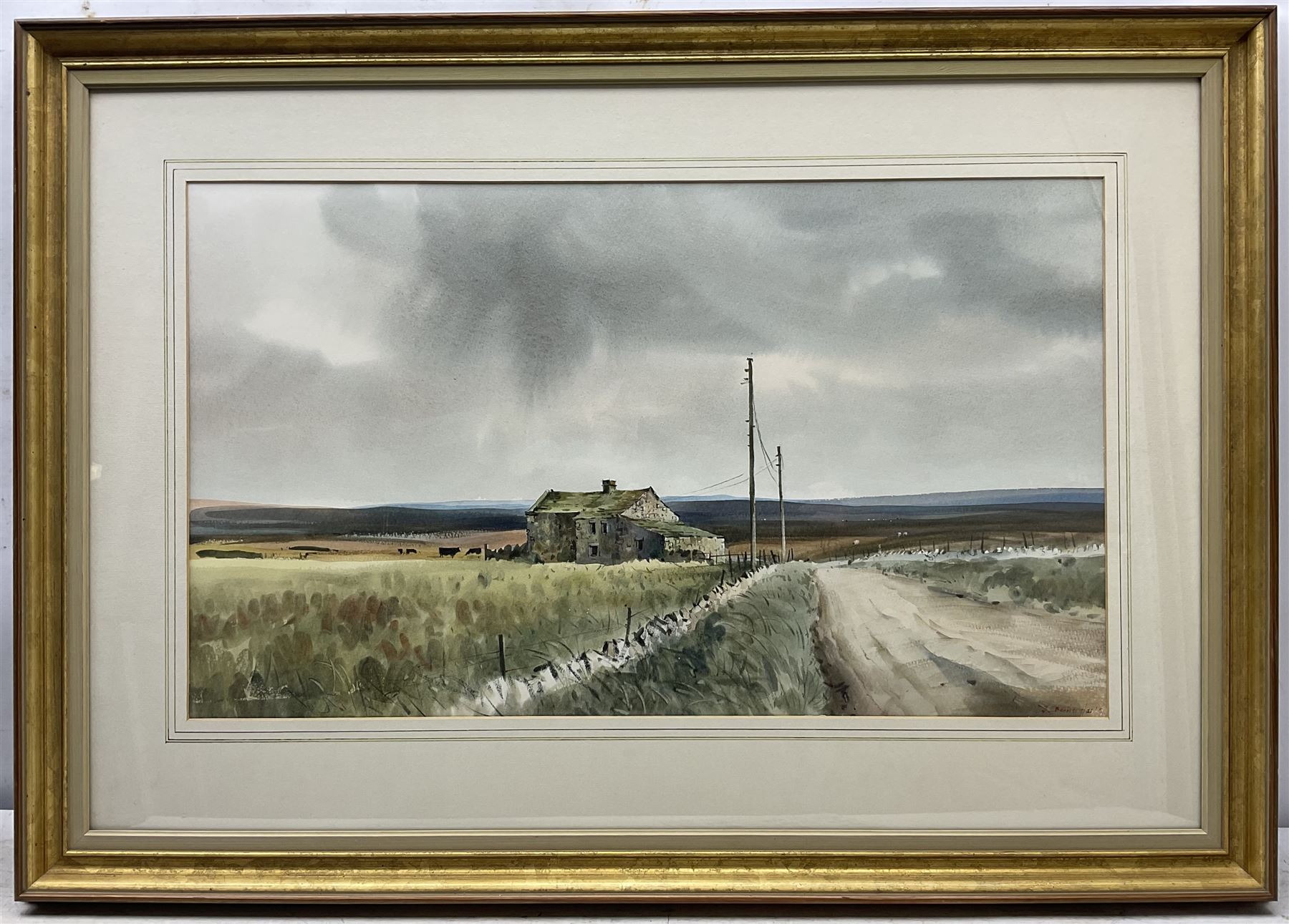 John Barrie Haste (British 1931-2011): 'Blubberhouse Moors', watercolour signed, titled verso 38cm x 65cm 