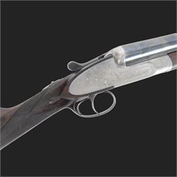 Giovanelli-engraved 12 bore double trigger side plate boxlock ejector, side by side double barrel shotgun with 69cm (27