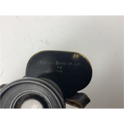 WW2 Air Ministry pair of 6x binoculars by Watson-Baker Co. Ltd, model no. G.E./293, dated 1943, serial no.8568, in similarly marked calf leather carrying case