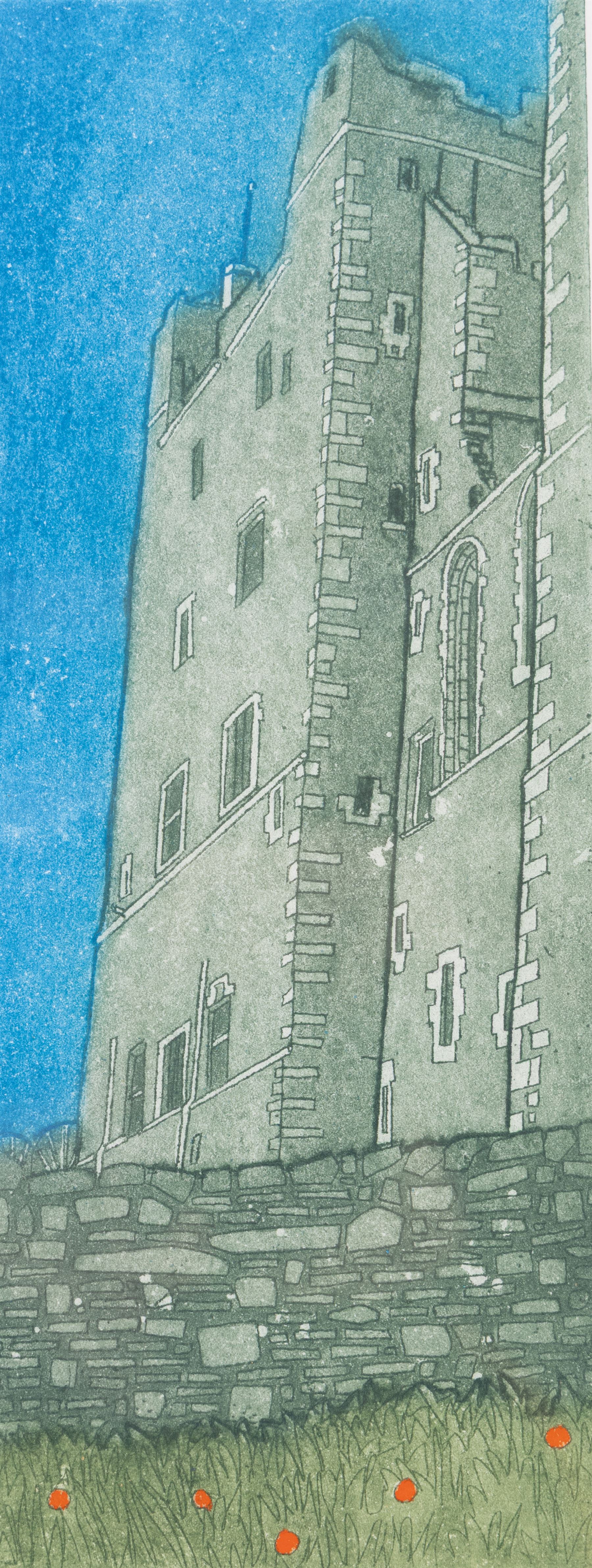 John Brunsdon ARCA (British 1933-2014): Views of Bolton Castle - Wensleydale, set three limited edition coloured etchings with aquatint signed titled and numbered in pencil 29cm x 11cm (3) (2 unframed)