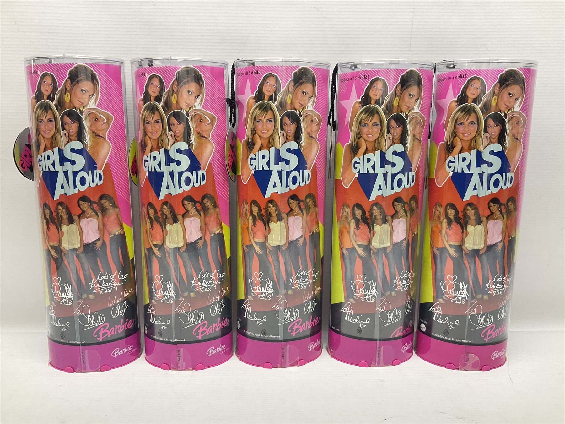 Barbie Girls Aloud - full set of five 2005 ‘Fashion Fever’ dolls; all unopened in boxes with two-piece card labels attached (5)