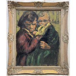 William Conor OBE RHA PPRUA ROI (Northern Irish 1881-1968): The Elder Sister, oil on canvas laid on to board, signed verso 50cm x 40cm