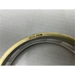 Pair of early 20th century glass dressing table jars, or circular facet cut form, with silver covers, hallmarked London, probably 1912