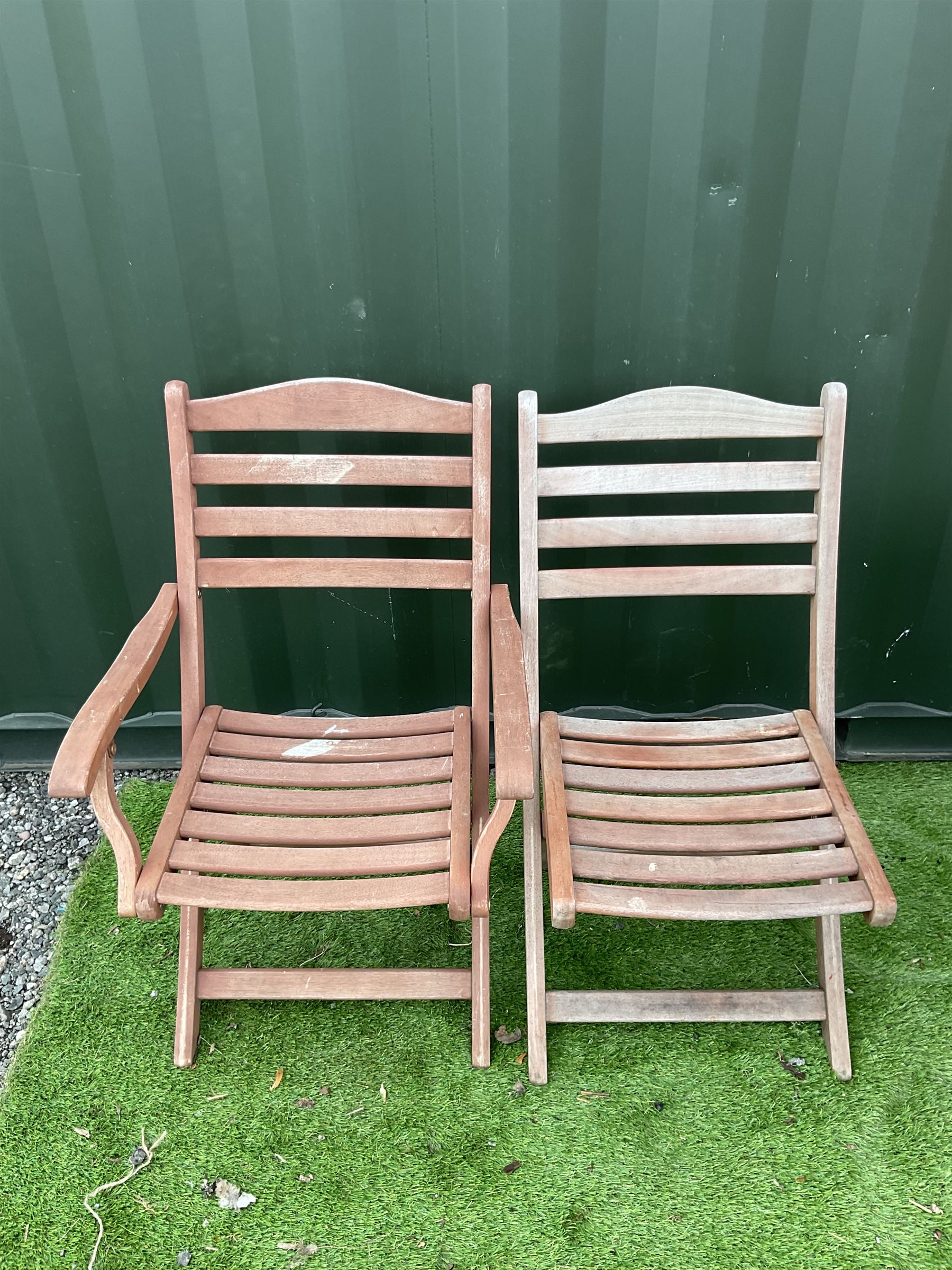 “Alexander Rose”, teak garden table and set of six teak folding garden
