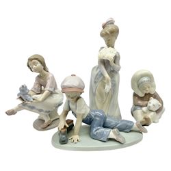 Four Lladro figures, comprising Eskimo Playing no 1195, Best Friend no 7629, All Aboard no 7619 and Constance no 6117, all in original boxes, largest example H24cm