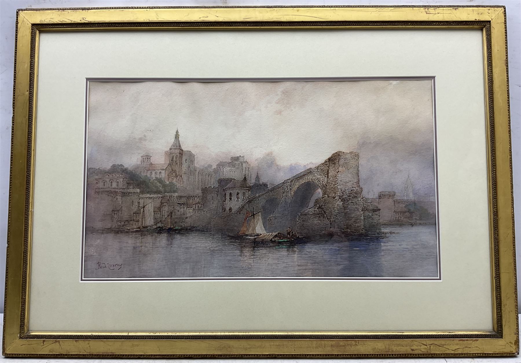 Paul Marny (French/British 1829-1914): French Quayside, watercolour signed 32cm x 57cm 
Provenance: West Yorkshire dec'd estate
