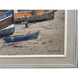 Eric Wale (South African 1916-2001): Beached Boats, oil on board signed 44cm x 60cm 