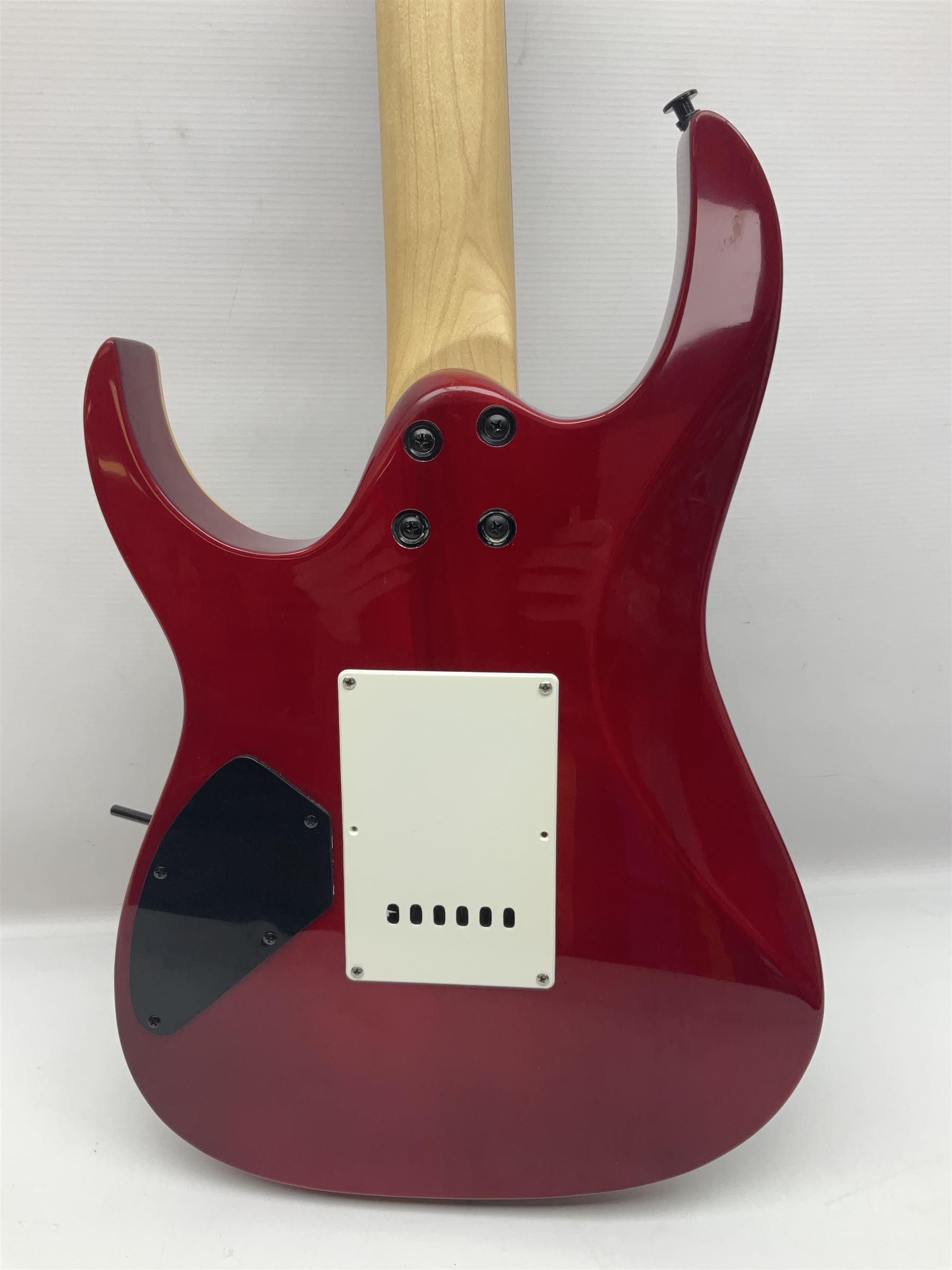 Maverick HSH rock guitar with Floyd Rose tremolo, L100cm overall; in soft carrying case.