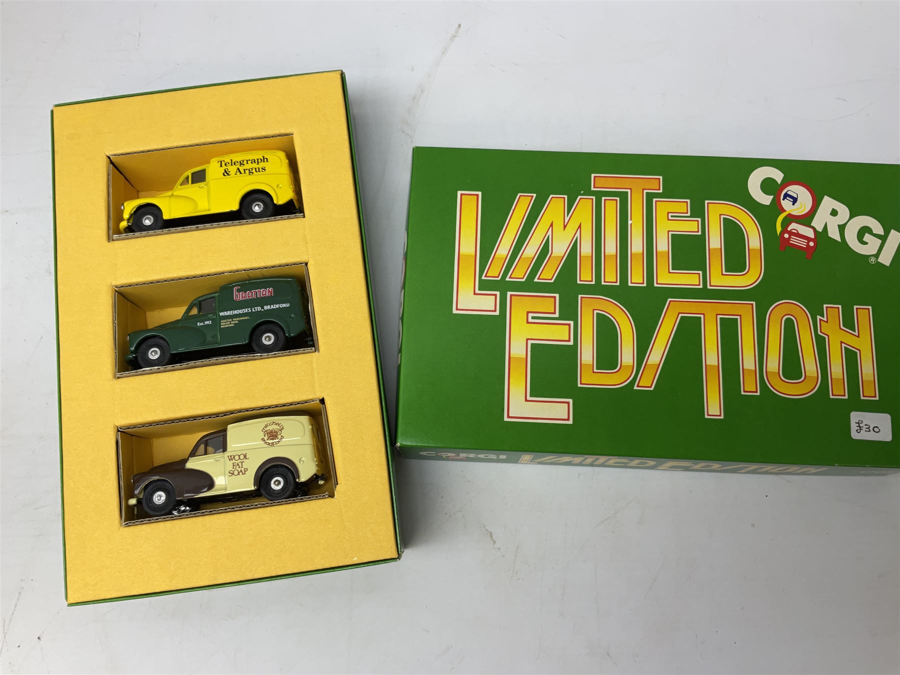 Twenty six boxed Corgi die-cast models, predominantly of Morris Minor vans, to include boxed limited edition Morris Minor van set, Morris Minor Saloon, Morris 100 Van with Bird's Custard livery, Royal Mail Morris Mini van etc