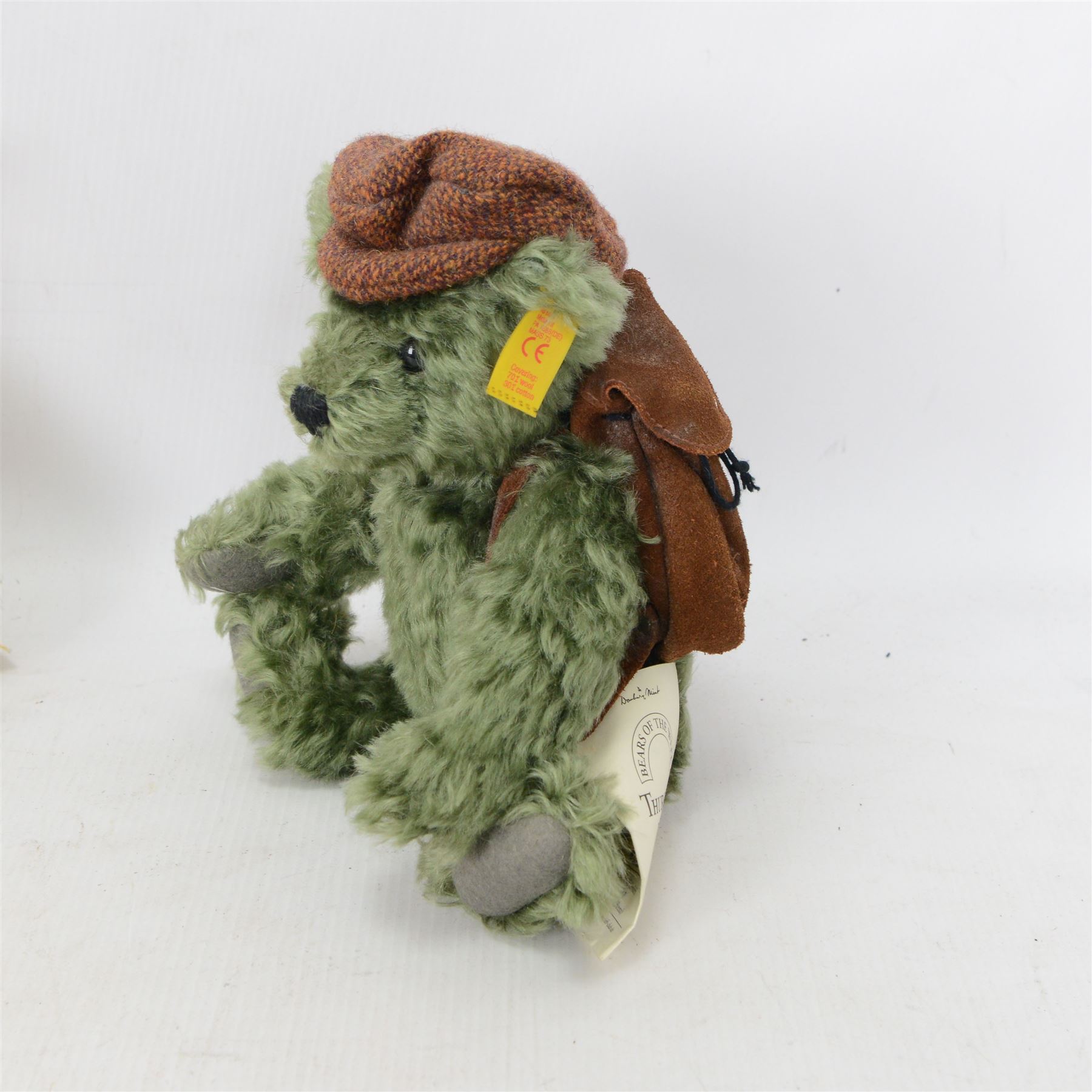 Set of seven Steiff Days of the Week Bears, issued by Danbury Mint, seven jointed bears with stitched noses, all dressed for a different day of the week, with Steiff button in ear and original tags, H24cm