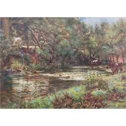 John Dobby Walker (British 1863-1925): 'River Washburn at Leathley', watercolour signed, titled verso 26cm x 36cm