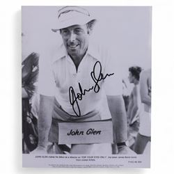 Collection of James Bond related signed film stills and promotional photographs, including Sean Connery and Pierce Brosnan promotional shots, Desmond Llewelyn, Octopussy poster, John Glenn, Blanche Ravalel, Geoffrey Holder and Julian Glover, all with certificates of authenticity