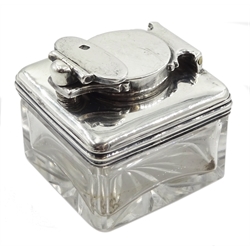 George IV silver mounted travelling inkwell, London 1827