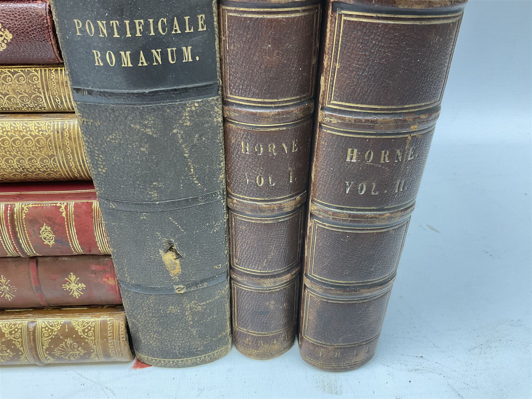 Twenty-seven 19th century leather bound books including The History of Napoleon Edited by R.H. Horne.1841; The Great Diamonds of the World by Edwin W. Streeter. 1882 Second edition; works by Voltaire; etc (27)