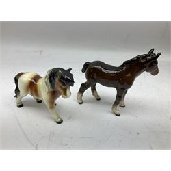 Seven Beswick figures of horses, including Connemara pony in grey no.1641, Arab in bay no.1265, large foal in grey no.947 etc, together with a Goebel figure of a horse (8)