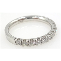  18ct white gold diamond half eternity ring hallmarked  