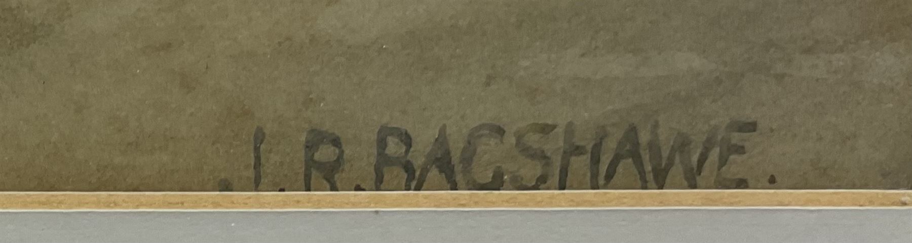 Joseph Richard Bagshawe (Staithes Group 1870-1909): Fishing Coble off Staithes, watercolour over pencil signed 25cm x 36cm 
Provenance: acquired direct from the trustees of the Bagshawe Estate when the final part of the artist's studio collection was dispersed in Whitby in the 1990s, never previously been on the open market 
