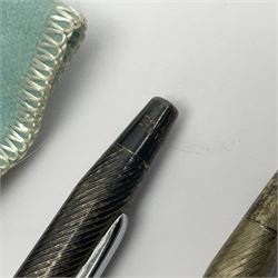 Tiffany and Co, ballpoint pen and propelling pencil, both stamped sterling, in a Tiffany 