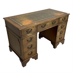 Reproduction mahogany twin pedestal desk