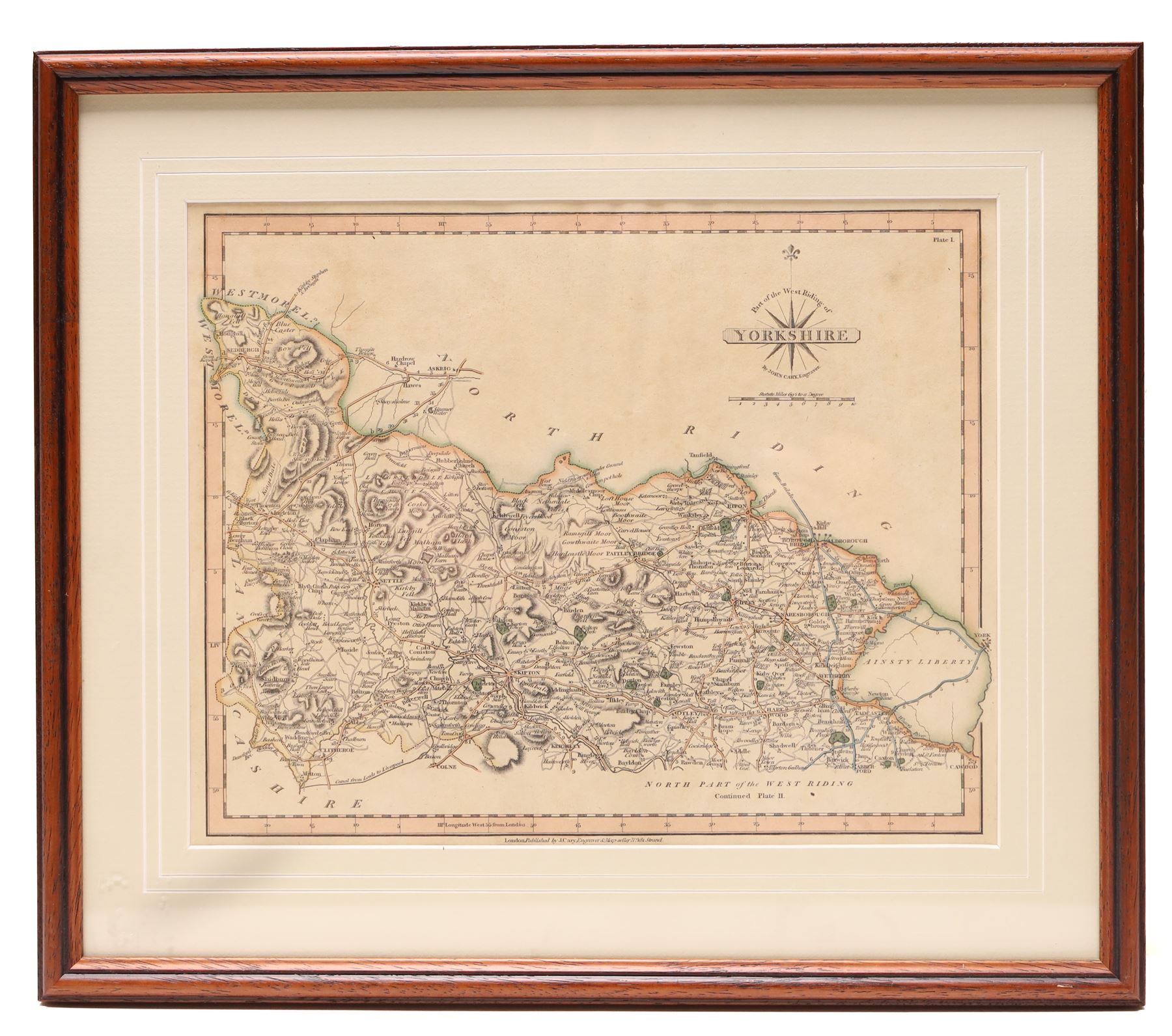 John Cary (British c.1755-1835): 'North Riding of Yorkshire' 'East Riding of Yorkshire' and 'Part of the West Riding of Yorkshire', three early 19th century engraved maps with hand-colouring 22cm x 27cm (3)
