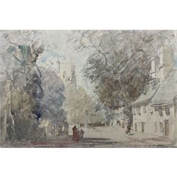 William Lee Hankey (British 1869-1952): 'Dedham' High Street Essex, watercolour over pencil signed, artist's studio label verso 13.5cm x 20cm