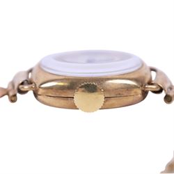 Rotary 9ct gold manual wind wristwatch, on 9ct gold bracelet, hallmarked