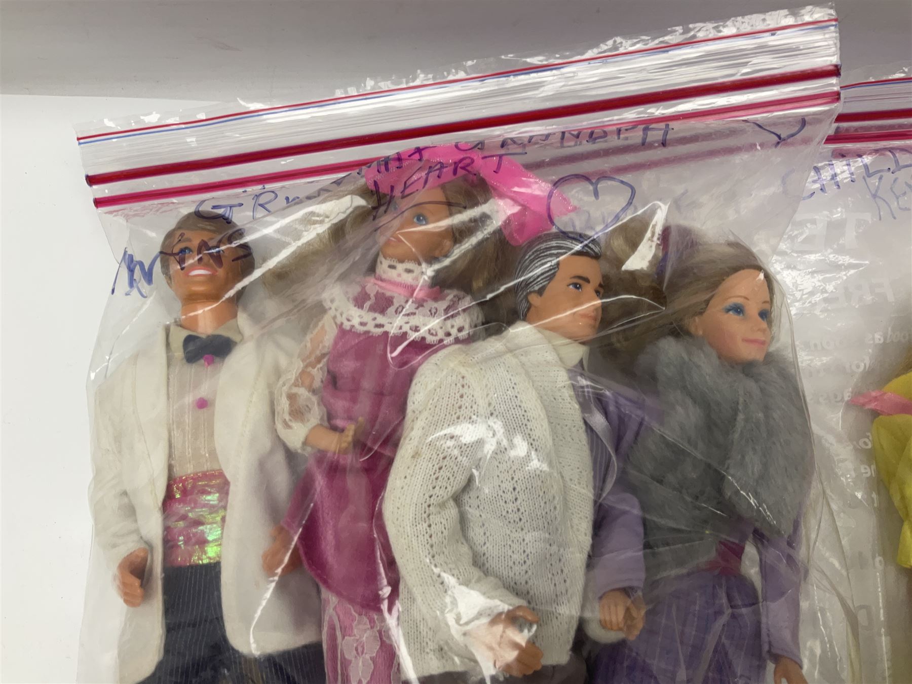 Barbie - 1980s fashion dolls comprising Tropical, Crystal, Barbie & Ken Rock Stars, Barbie & Ken with two babies; Barbie & child in matching yellow dresses, Pink 'n' Pretty and Barbie & Ken with Grandma, Grandpa and twins; all unboxed (17)