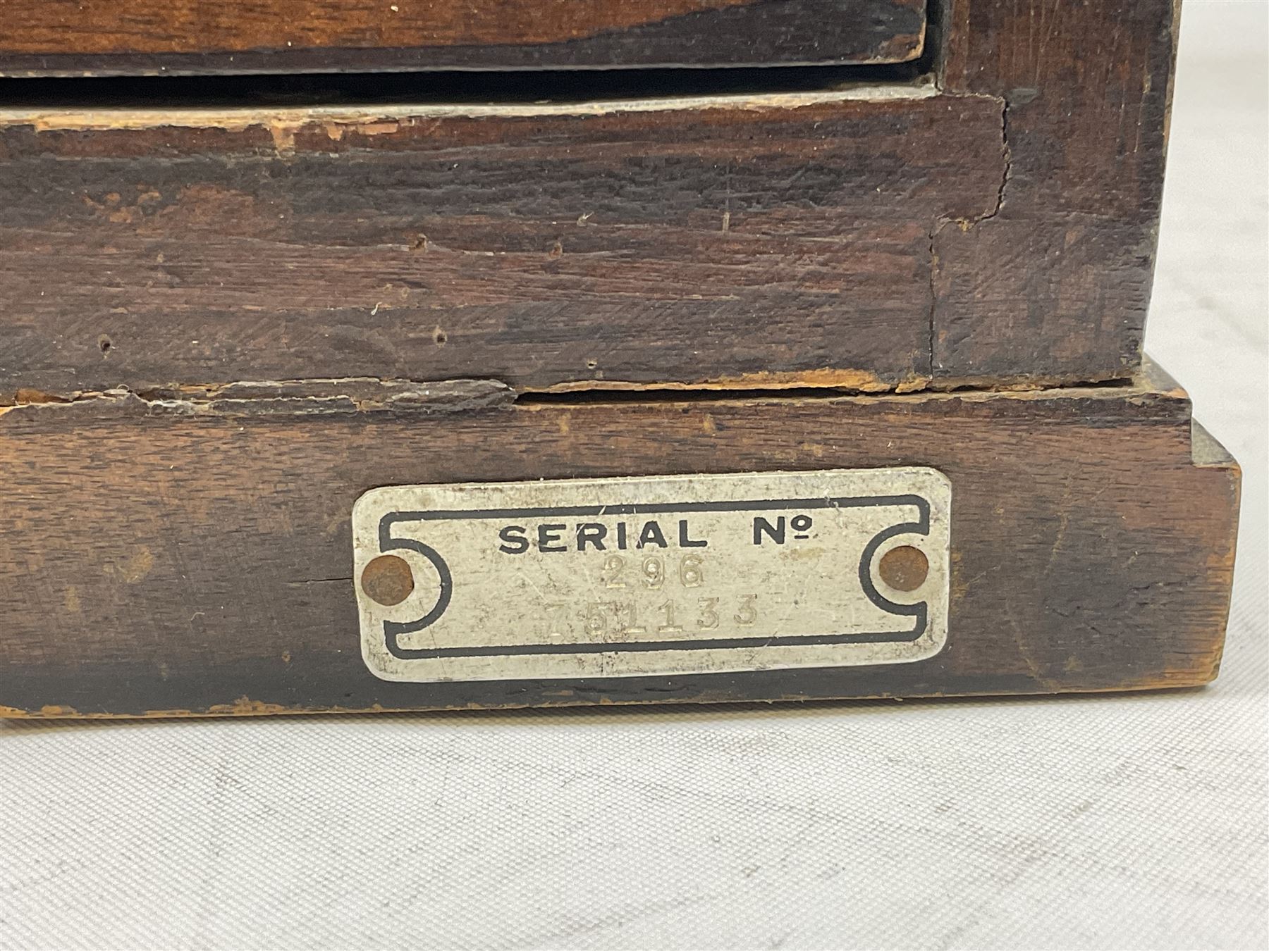 1930s Marconi model 296 valve radio, with Bakelite knobs and trim and 'M' over speaker fret, H40cm W46cm D27cm, together with 1930s Ferguson 702 valve radio with Bakelite knobs, H47cm